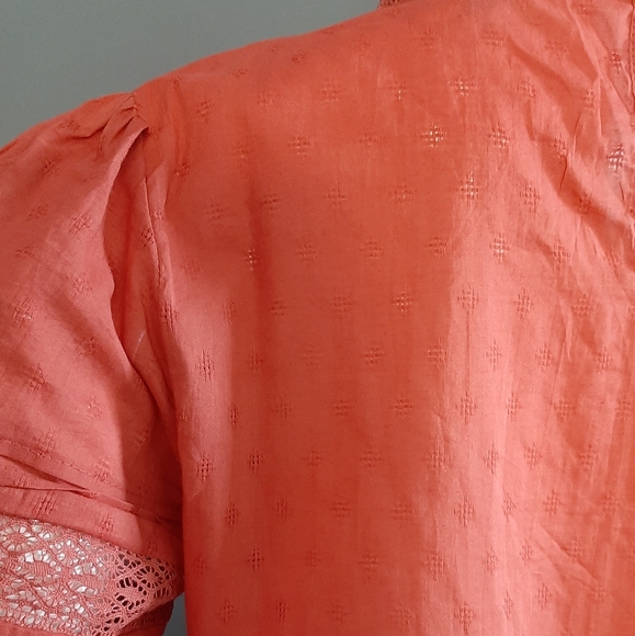 Universal Thread Rust Lace Puff Sleeve Blouse - Picture 10 of 16